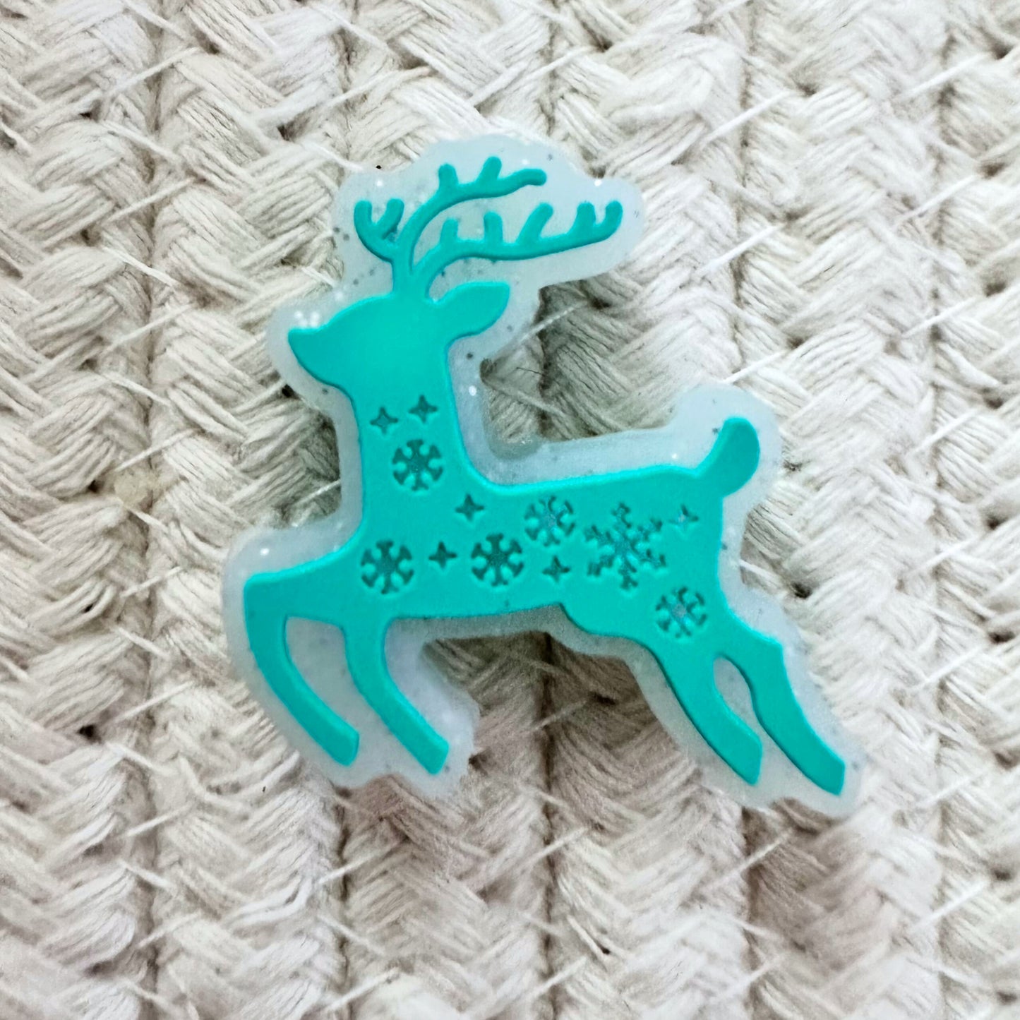 Christmas Teal Dancing Reindeer image 1