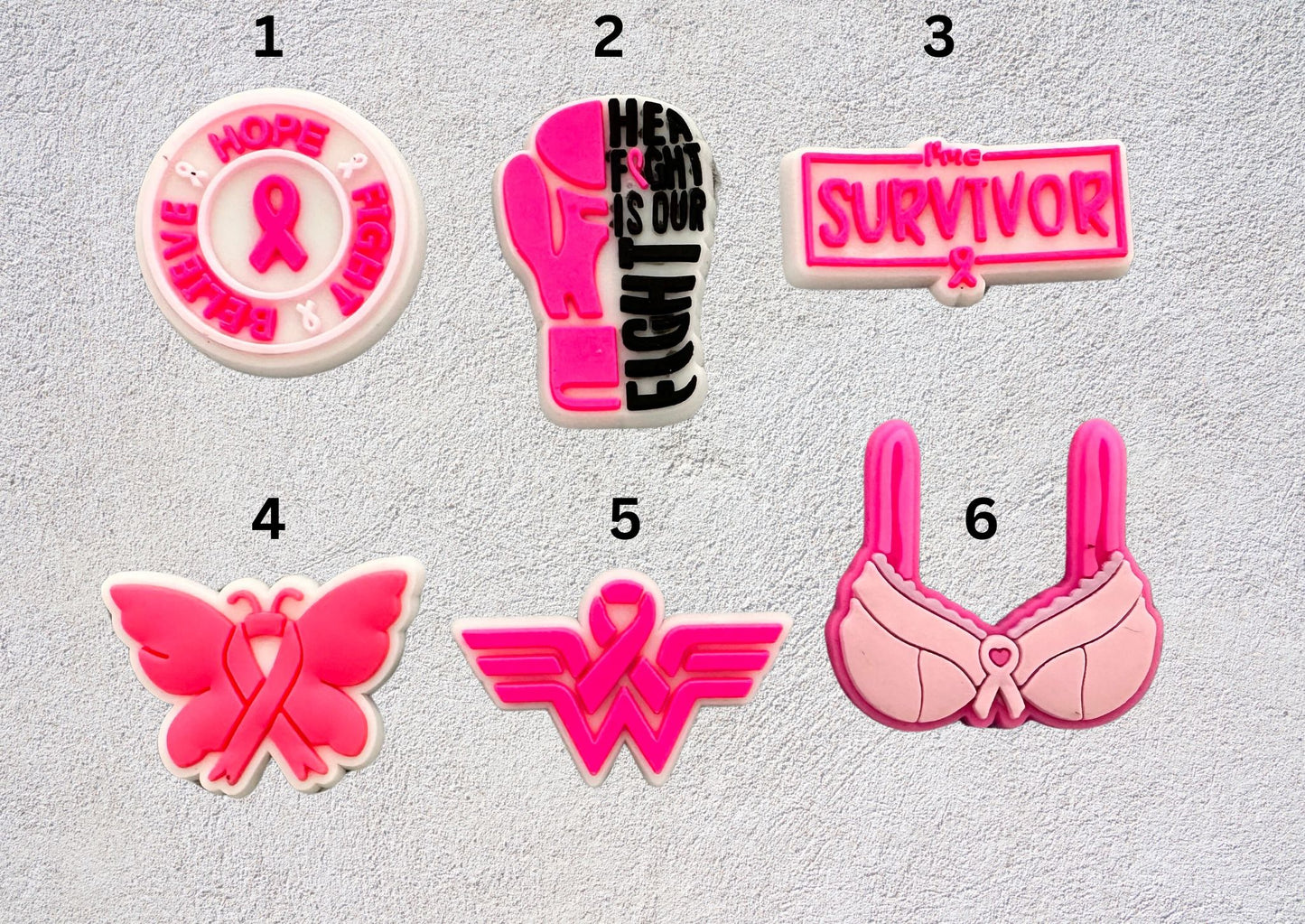Breast Cancer Shoe Charms image 1