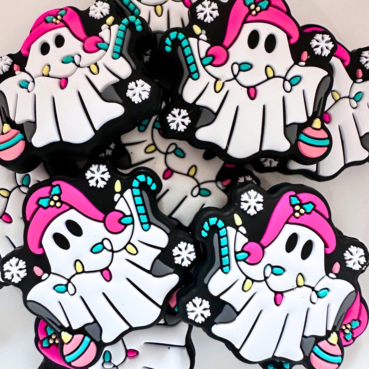 Festive Christmas Ghost Santa Hat Christmas Lights Candy Cane image 0