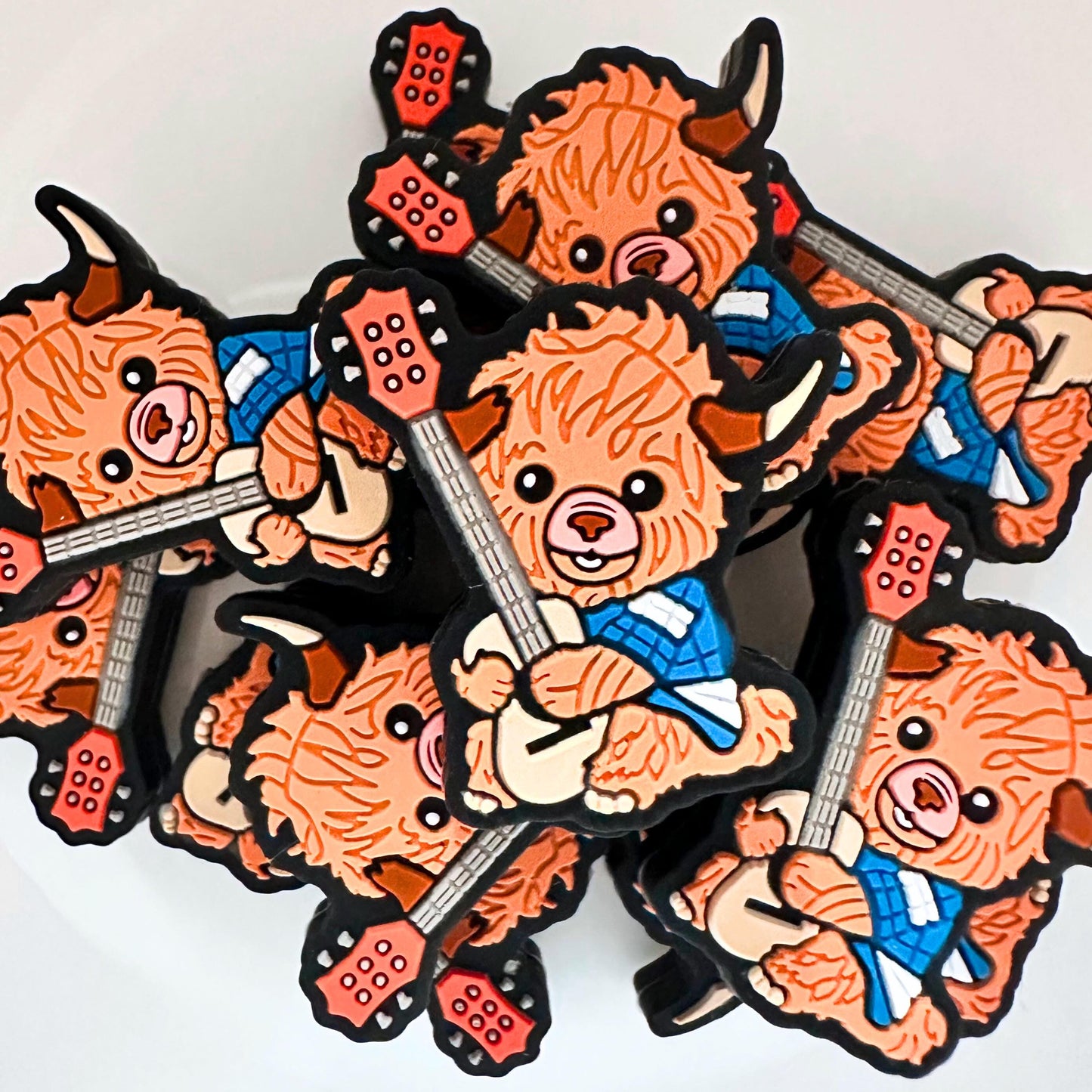 Baby Boy Highland Cow Playing Guitar image 0