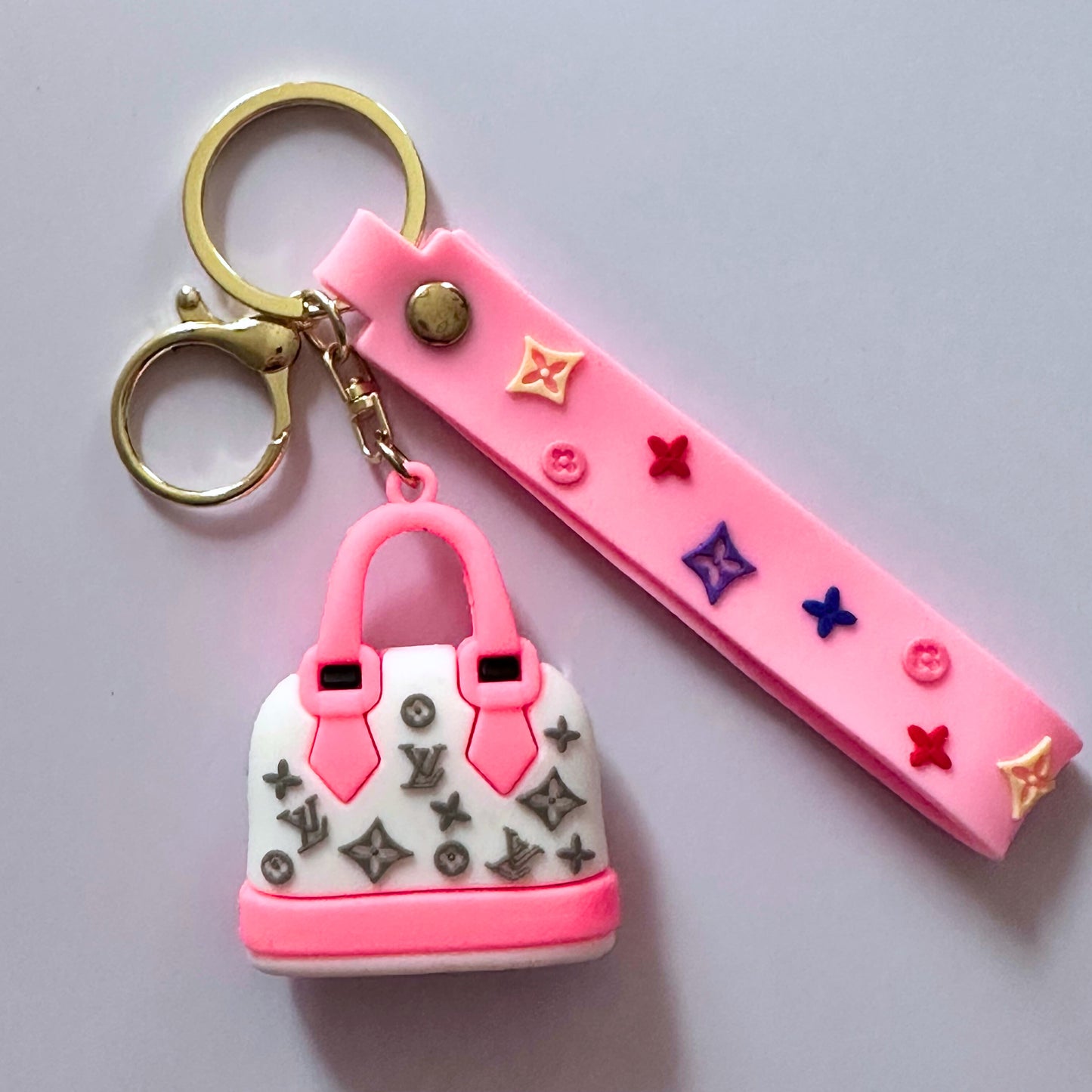 Pink/White LV Bag Keychain image 0