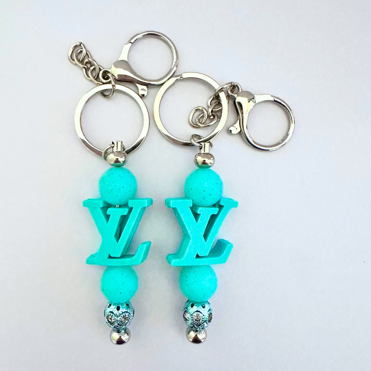 Teal LV Keychain image 0