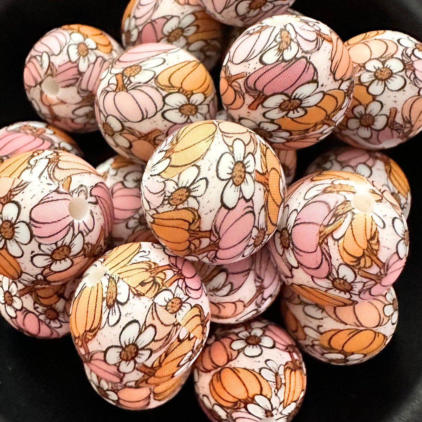 Boho Fall Pumpkin Halloween 15MM Silicone Beads image 0