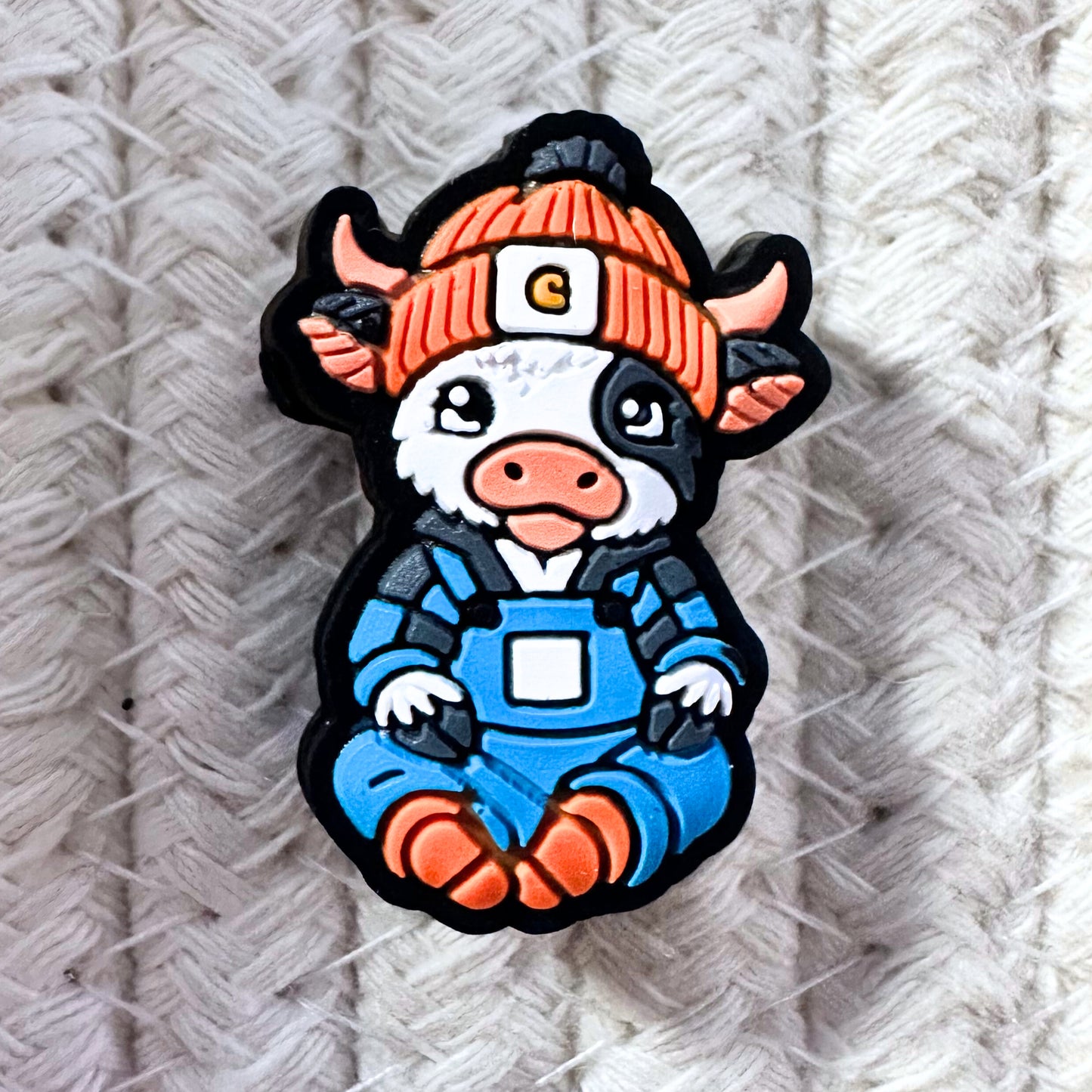 Farmer Baby Highland Cow w/ Overalls image 1