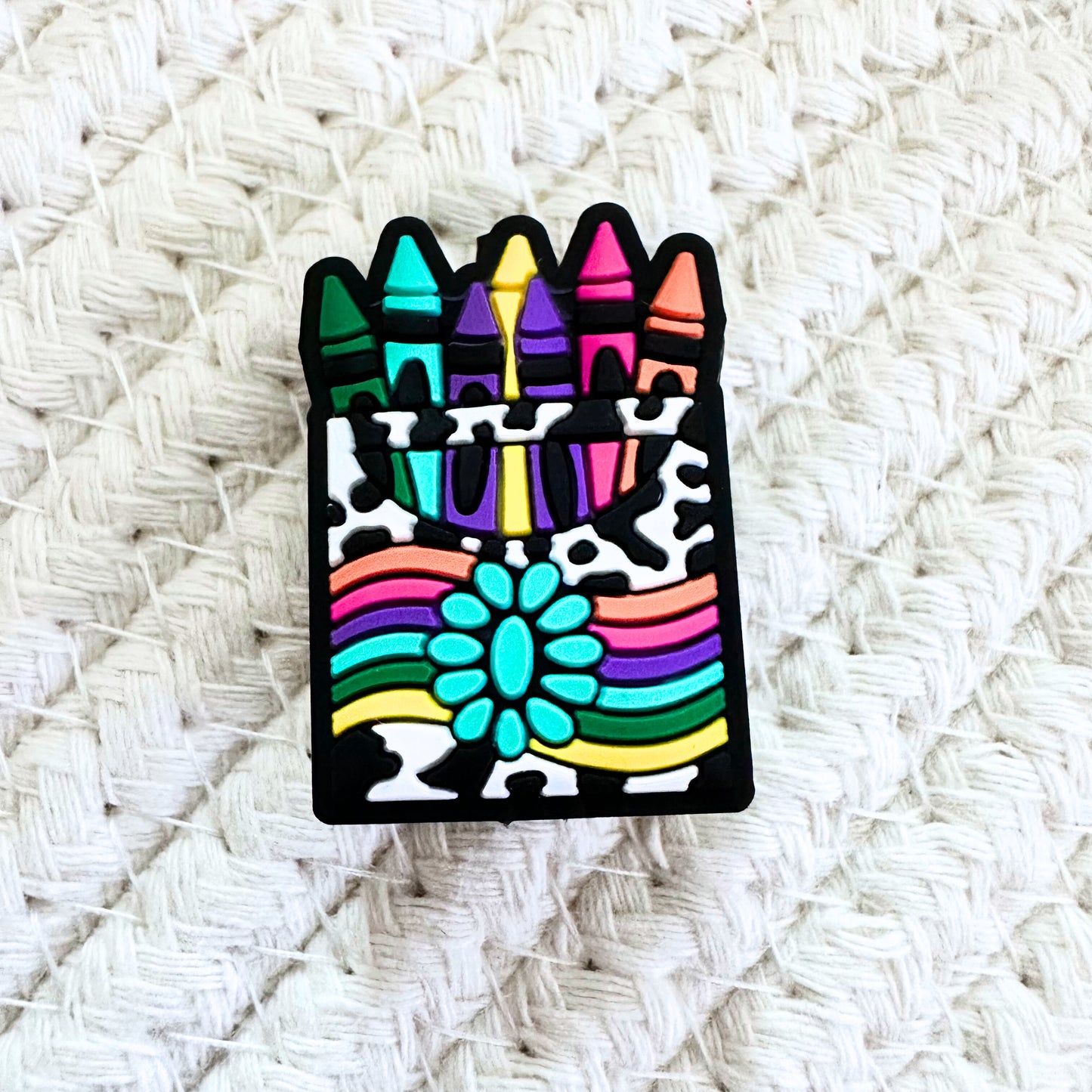 Colorful Crayons Cow Print image 1
