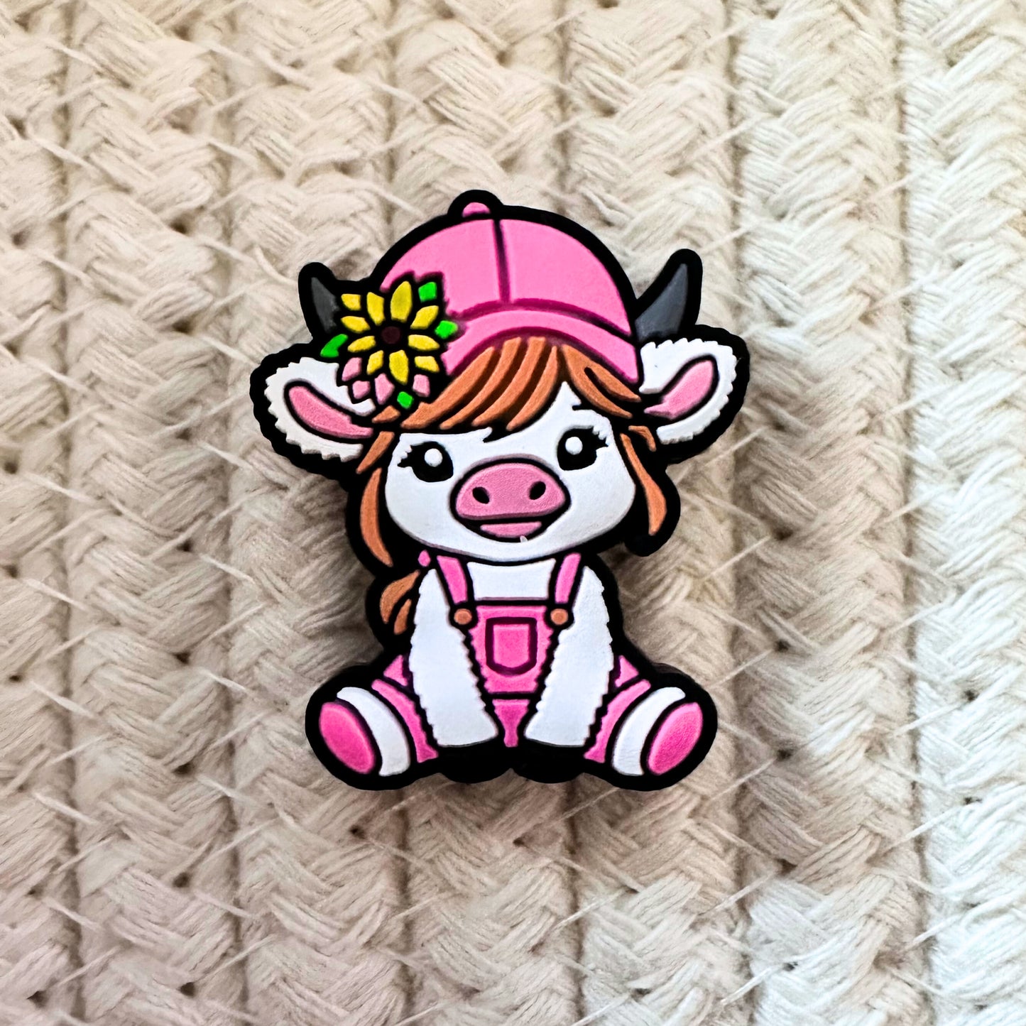 Highland Cow w/ Pink Overalls image 1
