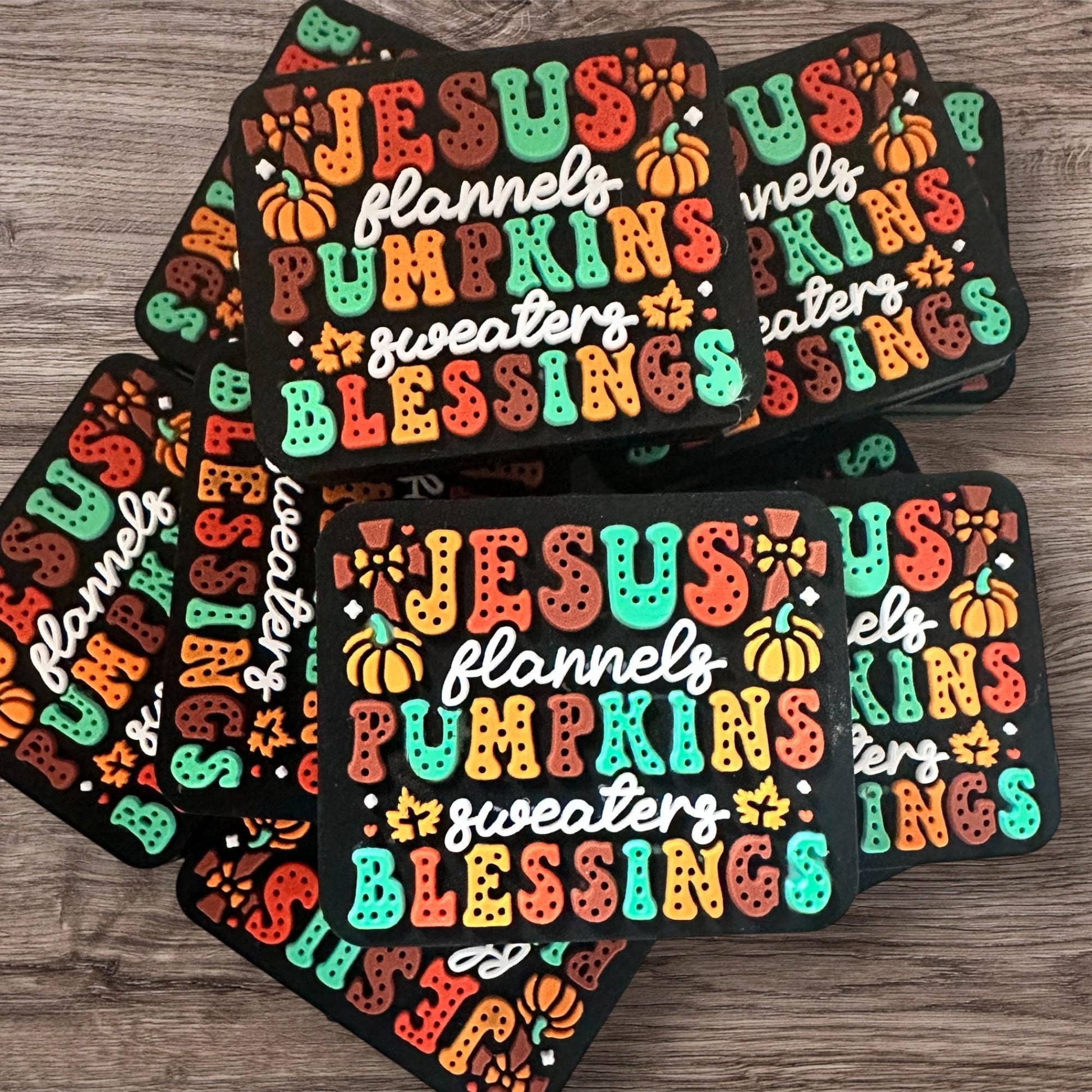 Thanksgiving Jesus Flannels Pumpkins Sweaters Blessings Religious image 0