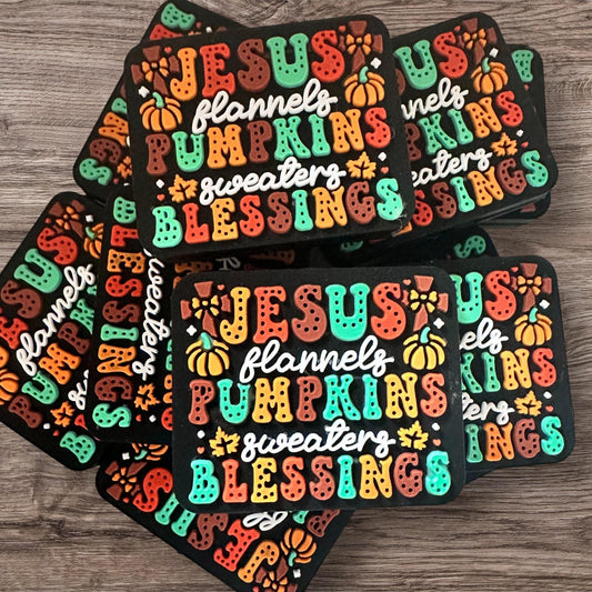 Thanksgiving Jesus Flannels Pumpkins Sweaters Blessings Religious image 0