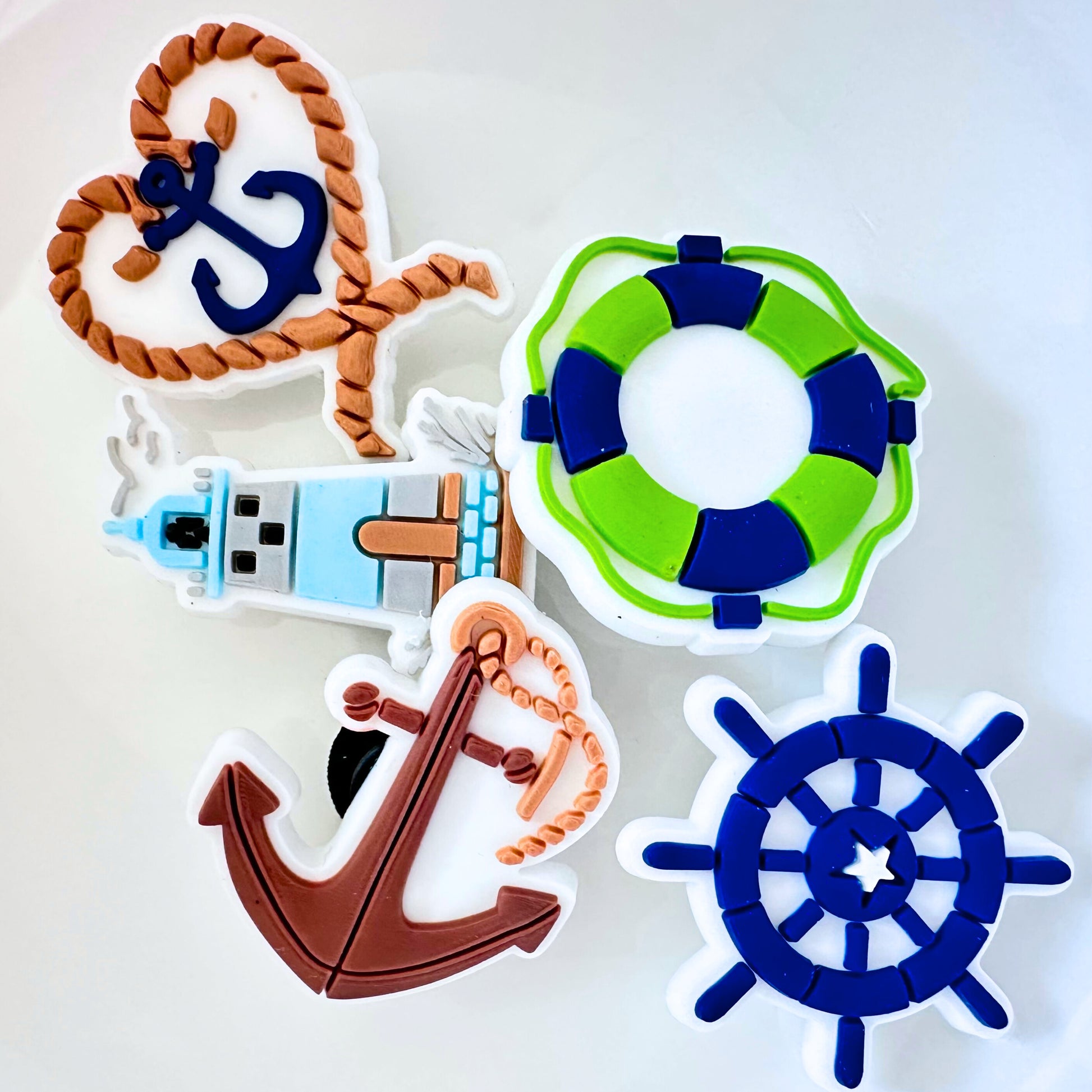 Nautical Lighthouse Anchor Shoe Charms image 0