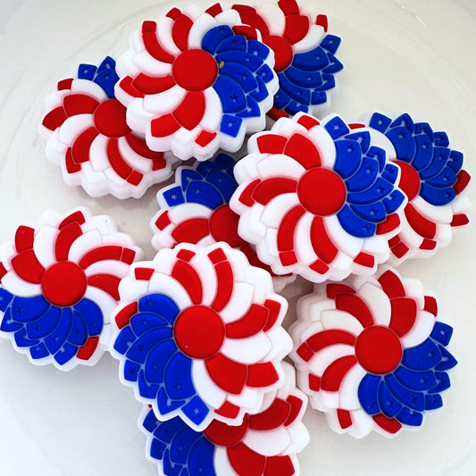 USA Patriotic Red White Blue Flower image 0