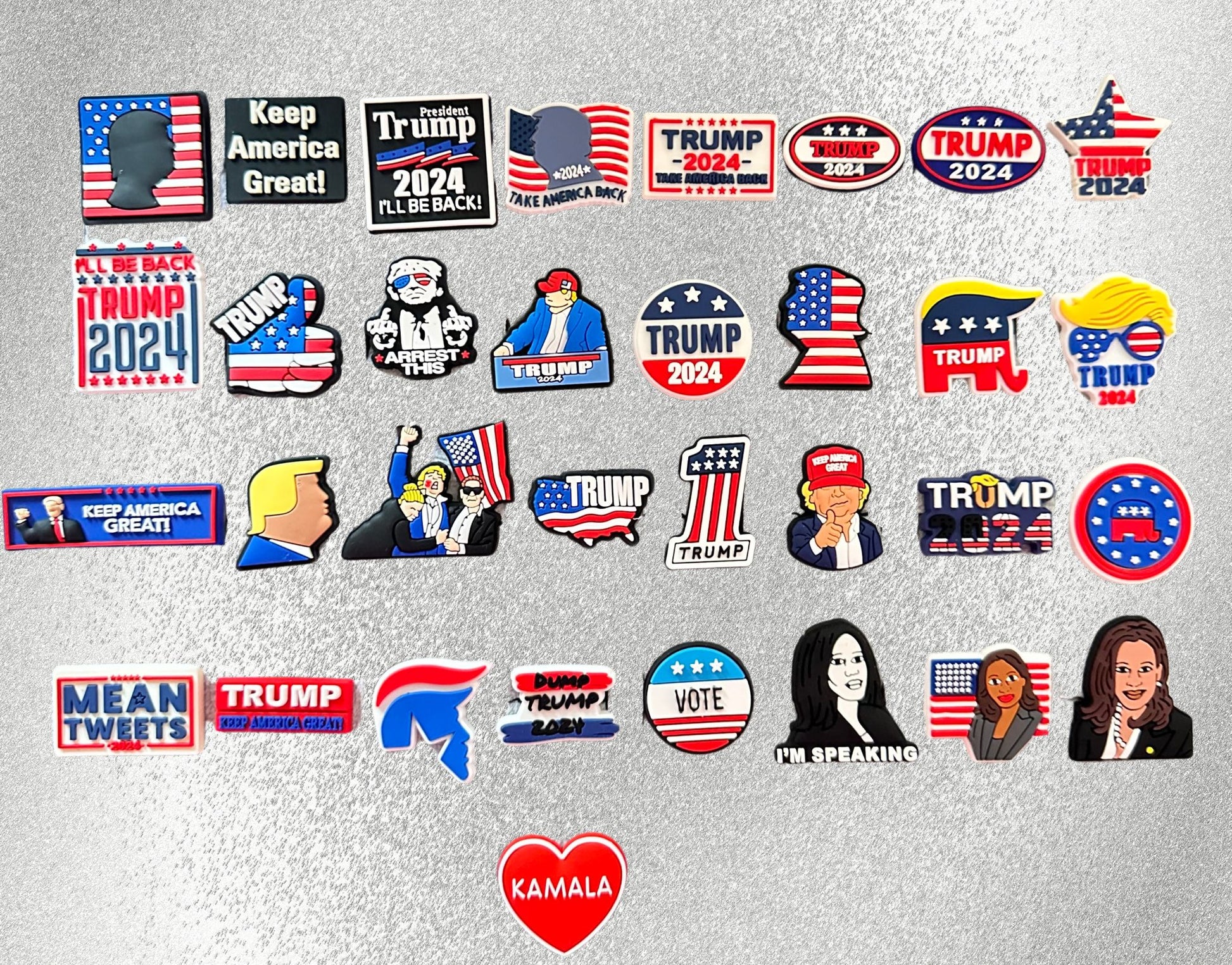 President Trump & Harris Shoe Charms image 1
