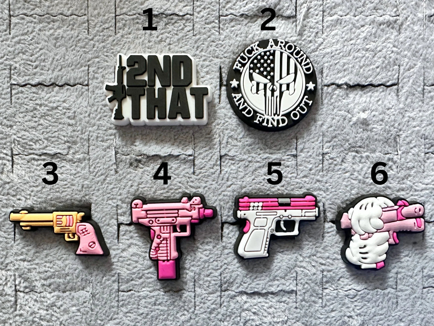 Guns FAFO 2nd Amendment Shoe Charms image 1