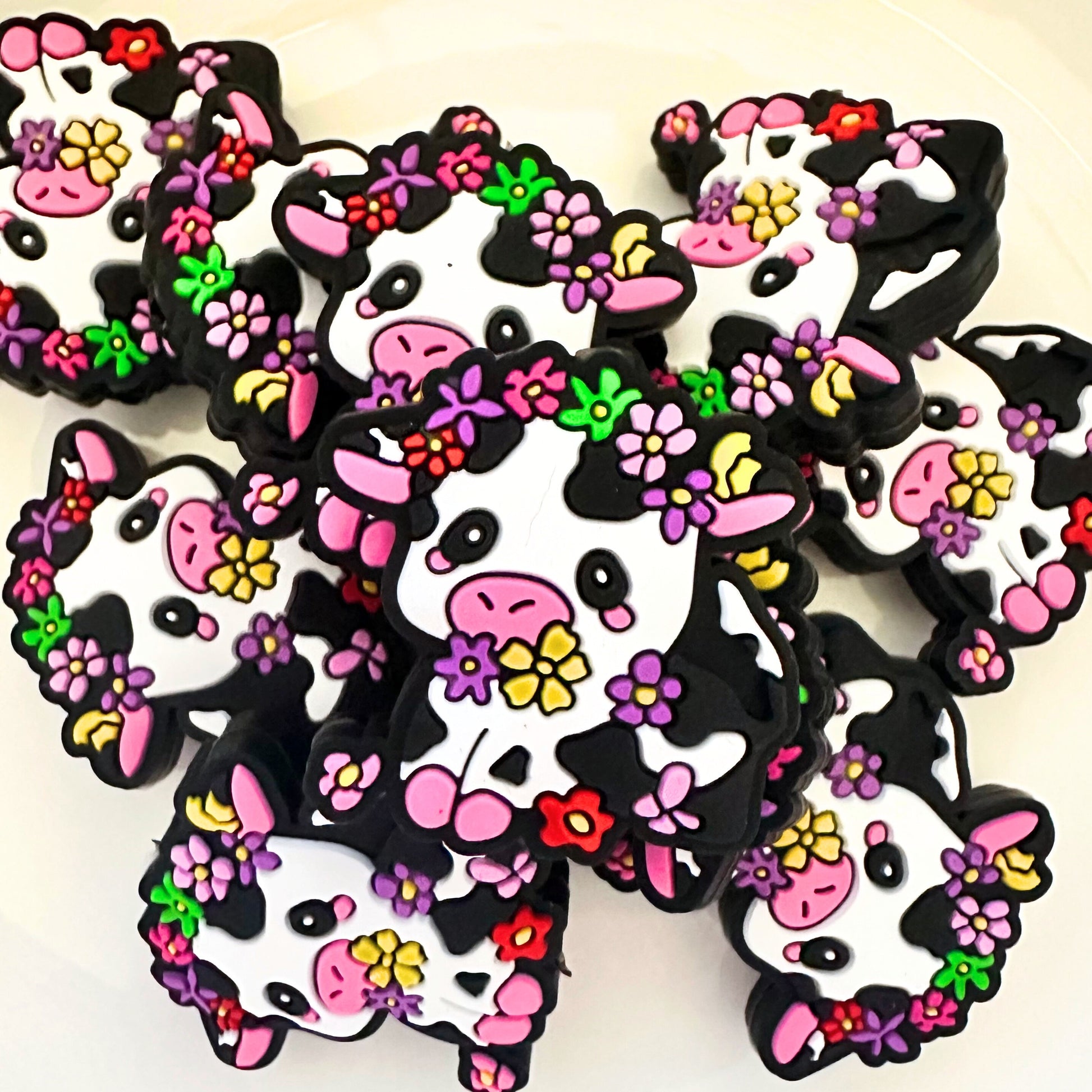 Summer Floral Cute Cow image 0
