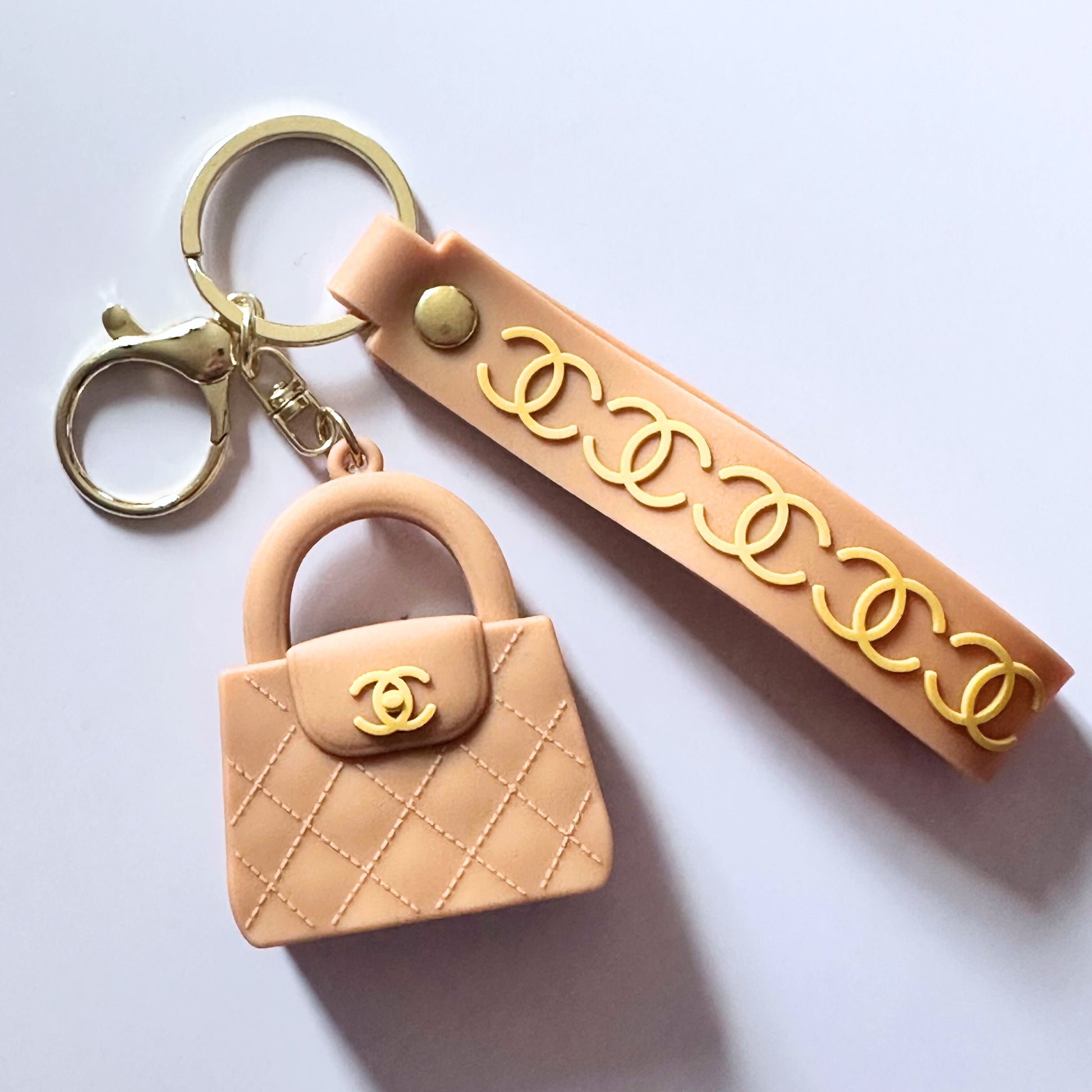 Tan CC Bag Keychain image 0