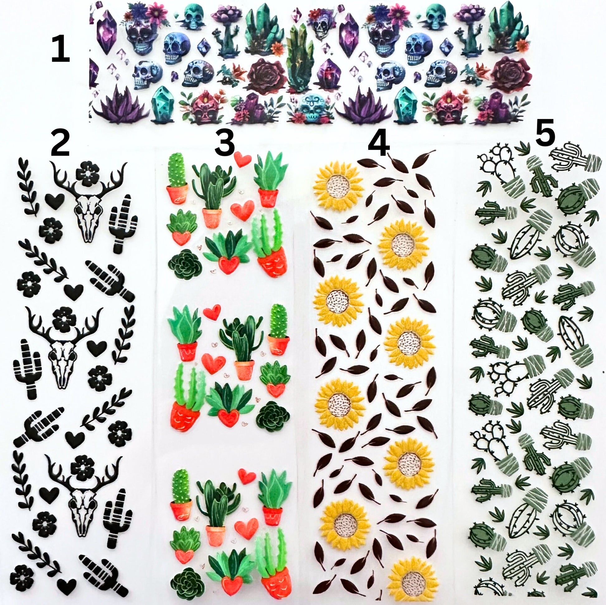 UV DTF Pen Wraps Succulent Western Sunflower image 2