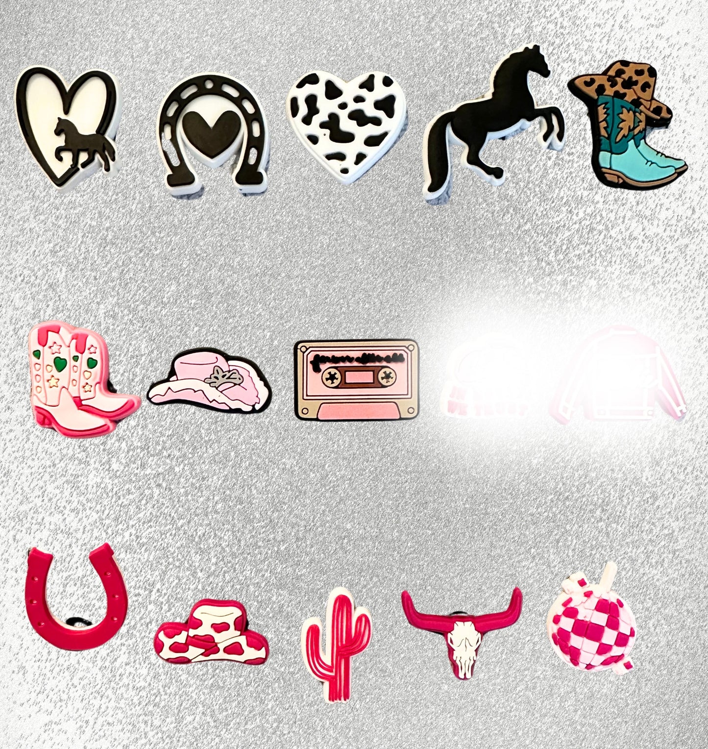 Horse Cowgirl Country Shoe Charms image 1