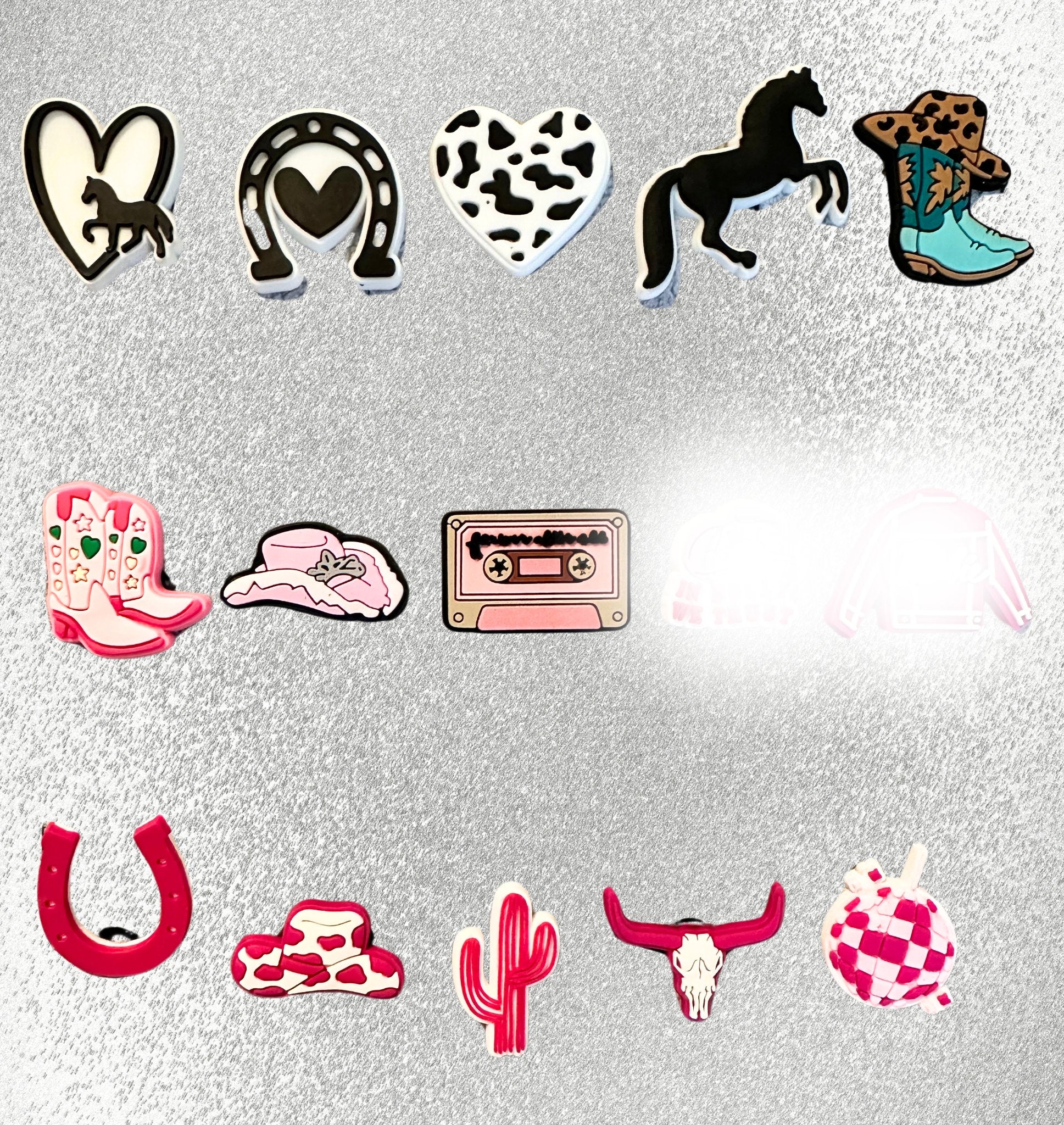 Horse Cowgirl Country Shoe Charms image 1