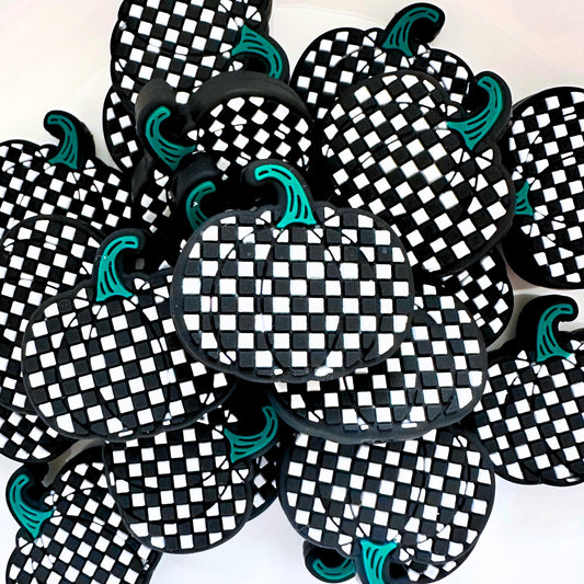 Thanksgiving Fall Autumn Checkered Black White Pumpkin Country Western image 0