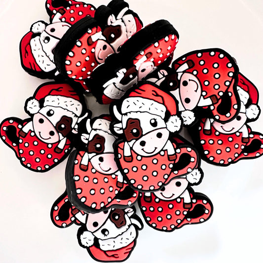 Baby Christmas Cow Santa Hat Coffee Cup image 0