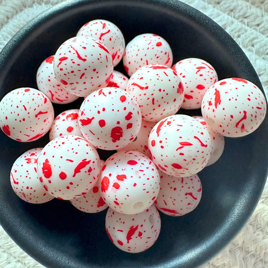 Halloween Blood Splatter 15mm Silicone Beads image 0