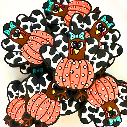 Thanksgiving Turkey Pumpkin Cow Print image 0