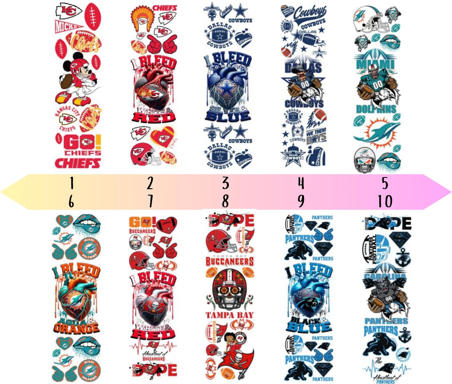 UV DTF Pen Wraps Football- 60 Options image 1