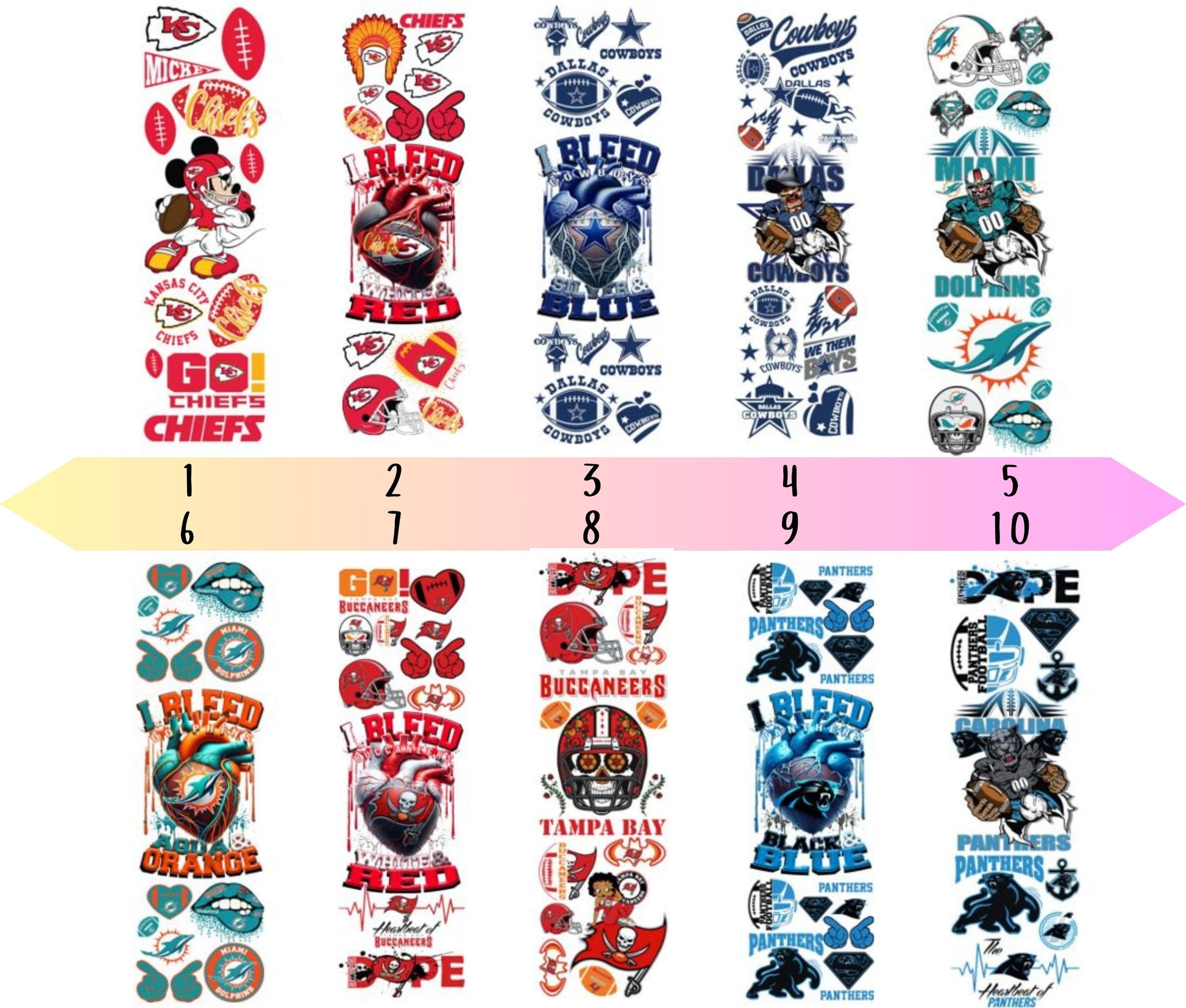 UV DTF Pen Wraps Football- 60 Options image 1