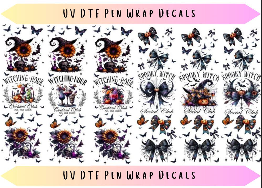 UV DTF Pen Wraps Halloween Witching Hour Cocktail Club image 0