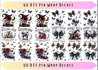 UV DTF Pen Wraps Halloween Witching Hour Cocktail Club image 0