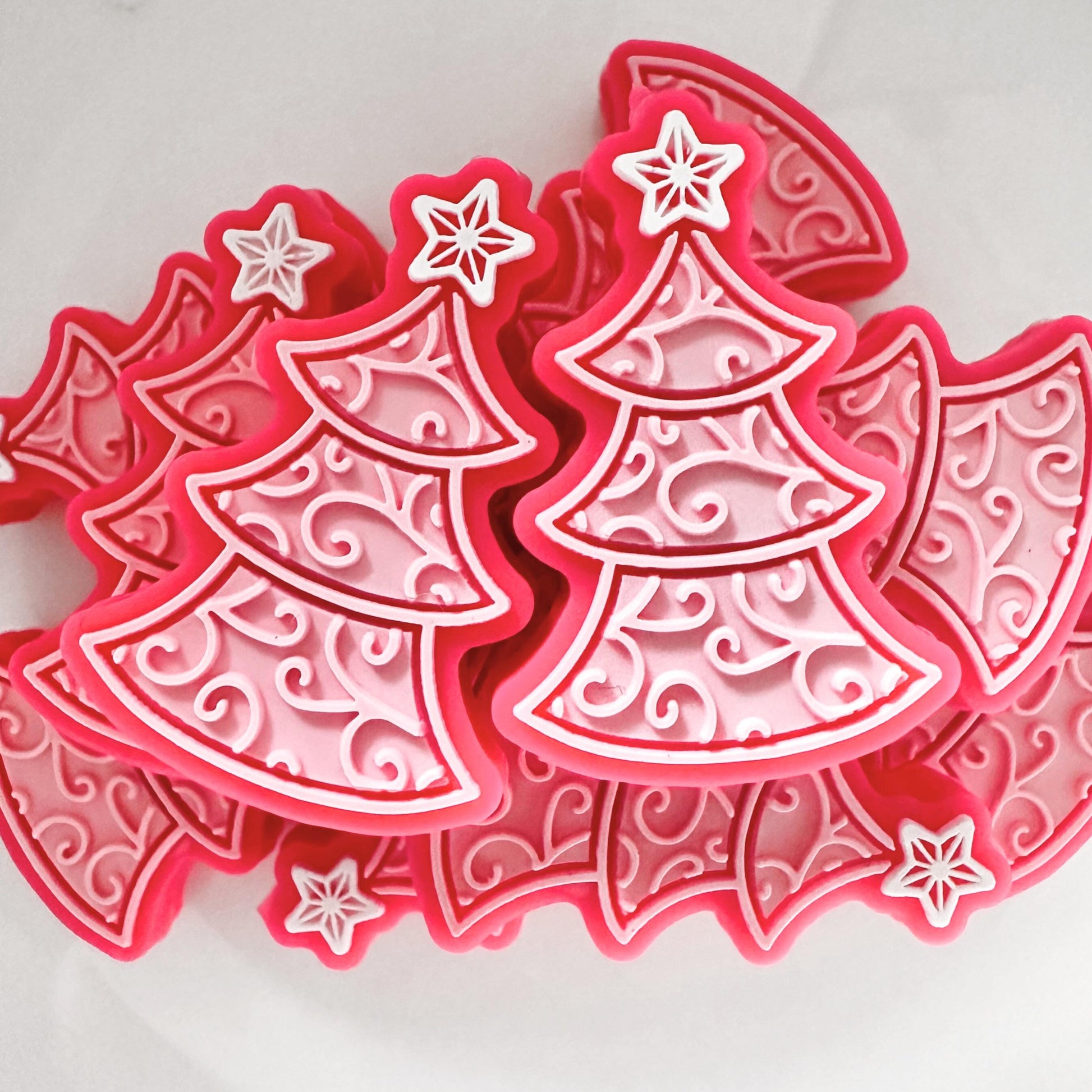 Pink Christmas Tree Christmas Tree Topper Star Swirls image 0