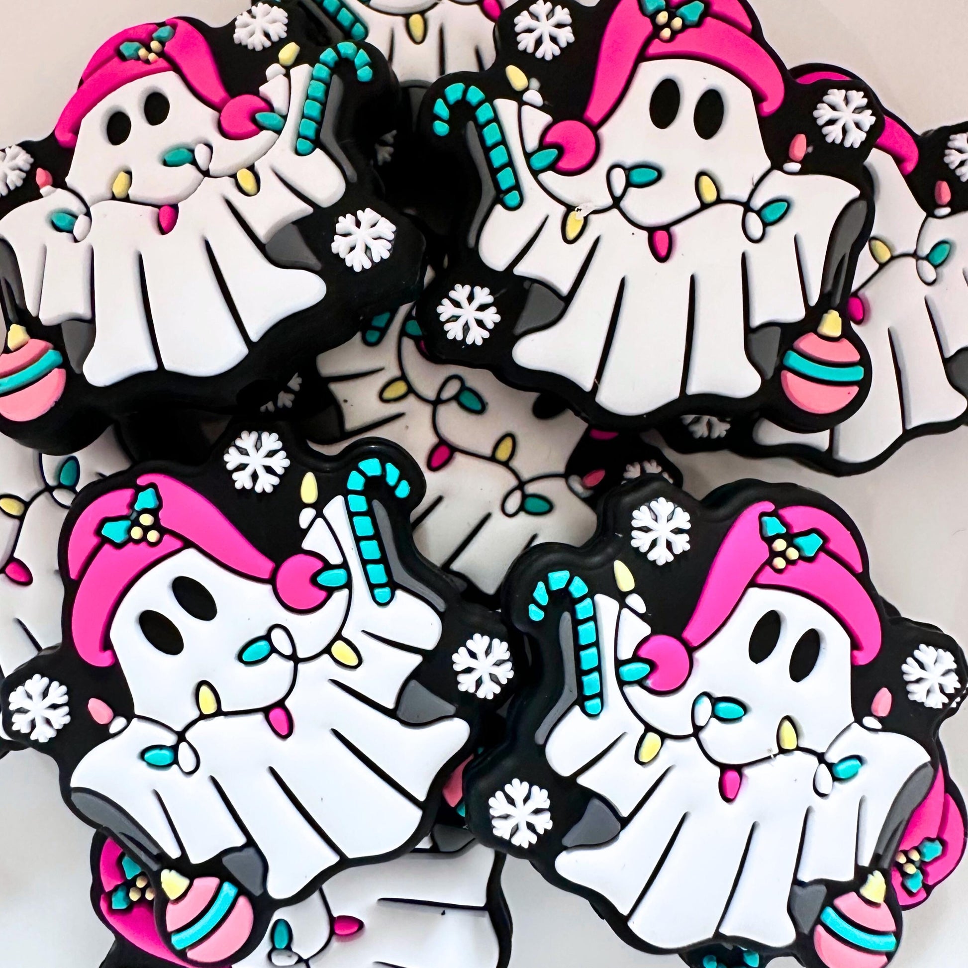 Festive Christmas Ghost Santa Hat Christmas Lights Candy Cane image 0