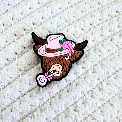 Highland Cow w/ Fedora& Lollipop image 1