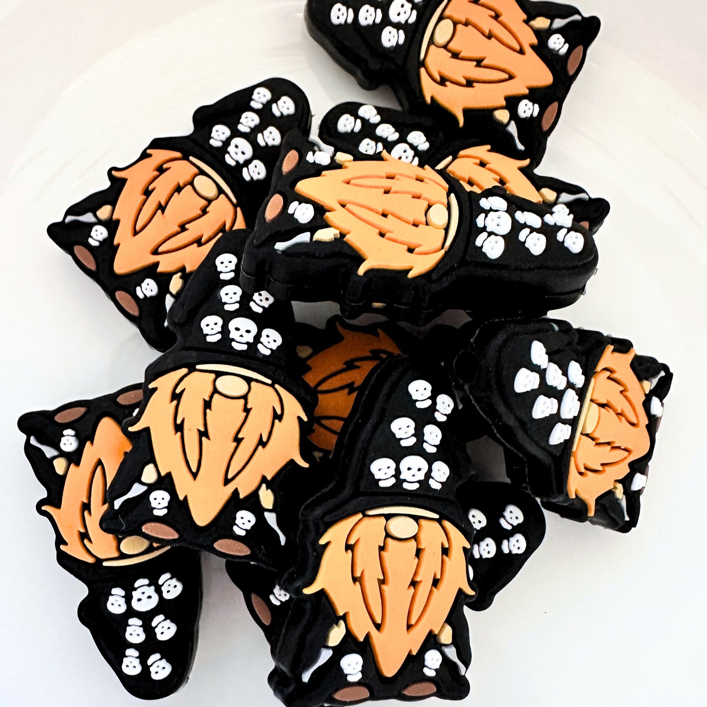 Spooky Gnome Witch Skulls Fall Halloween Orange Black image 0