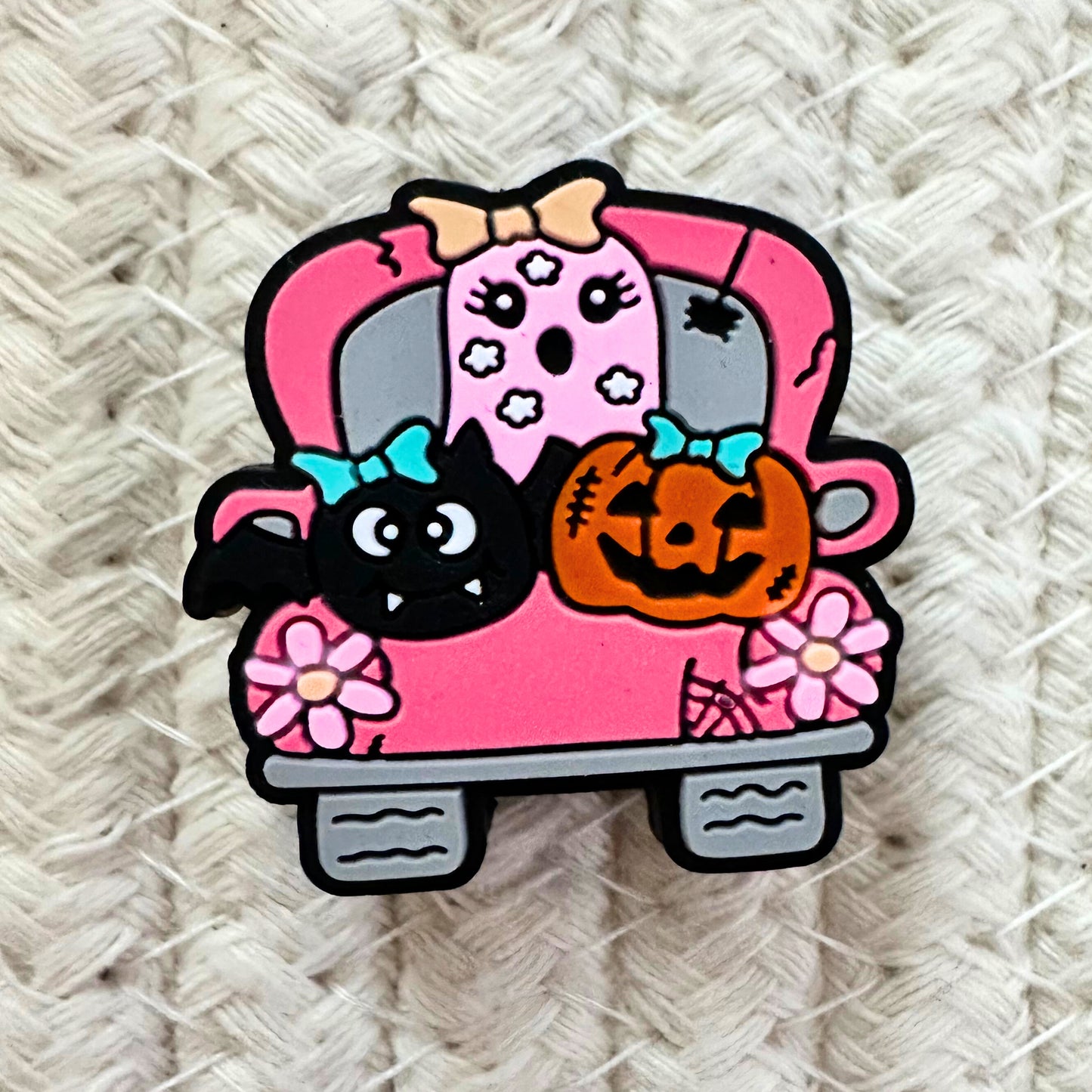 Halloween Ghost Pumpkin Pink Truck image 1