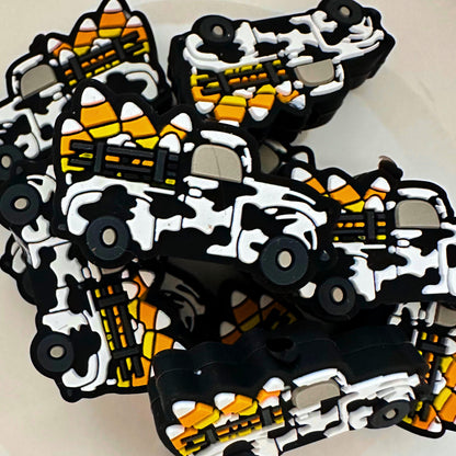 Halloween Truck Cow Print Candy Corn Fall Autumn image 0