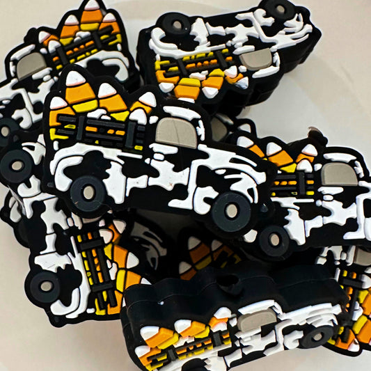 Halloween Truck Cow Print Candy Corn Fall Autumn image 0