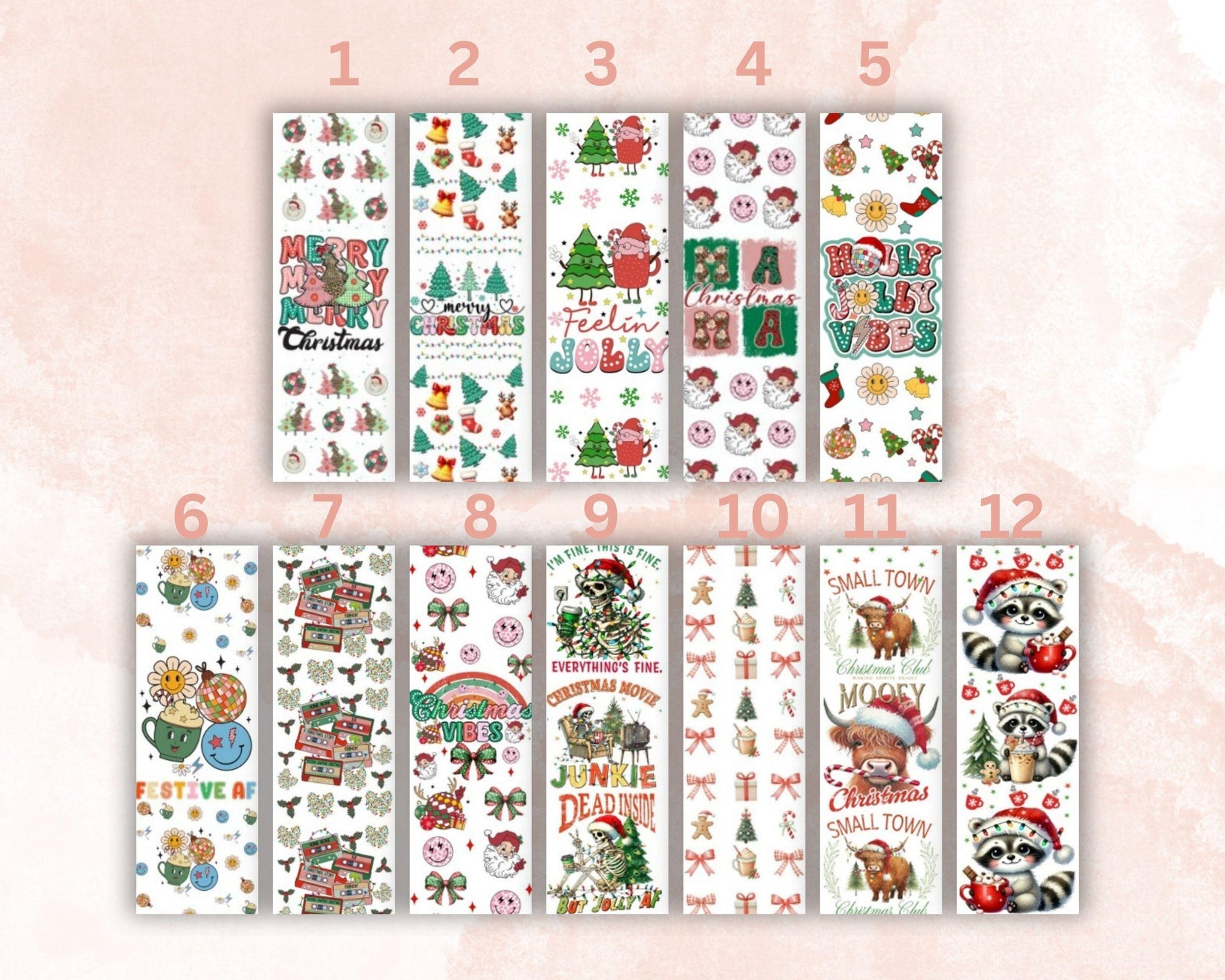 UV DTF Pen Wraps Merry Christmas image 1