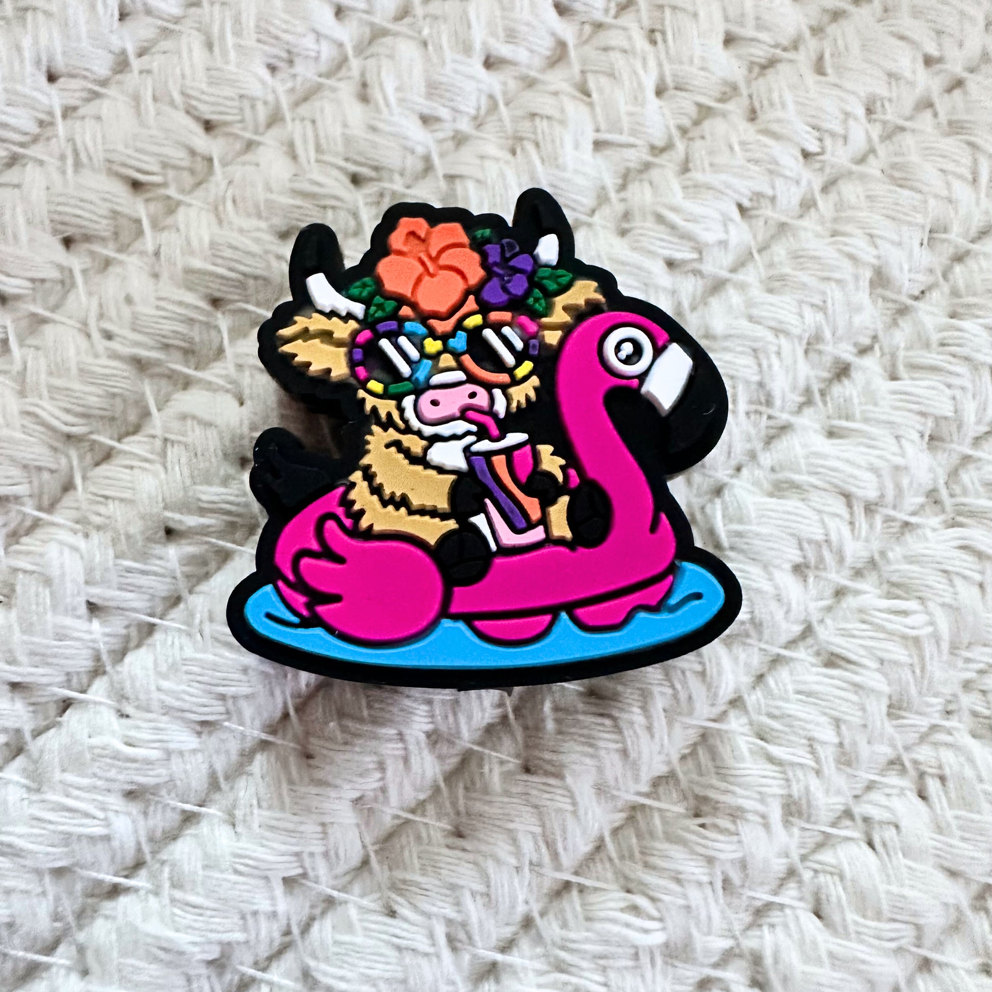 Highland Cow Flamingo Pool Float image 1