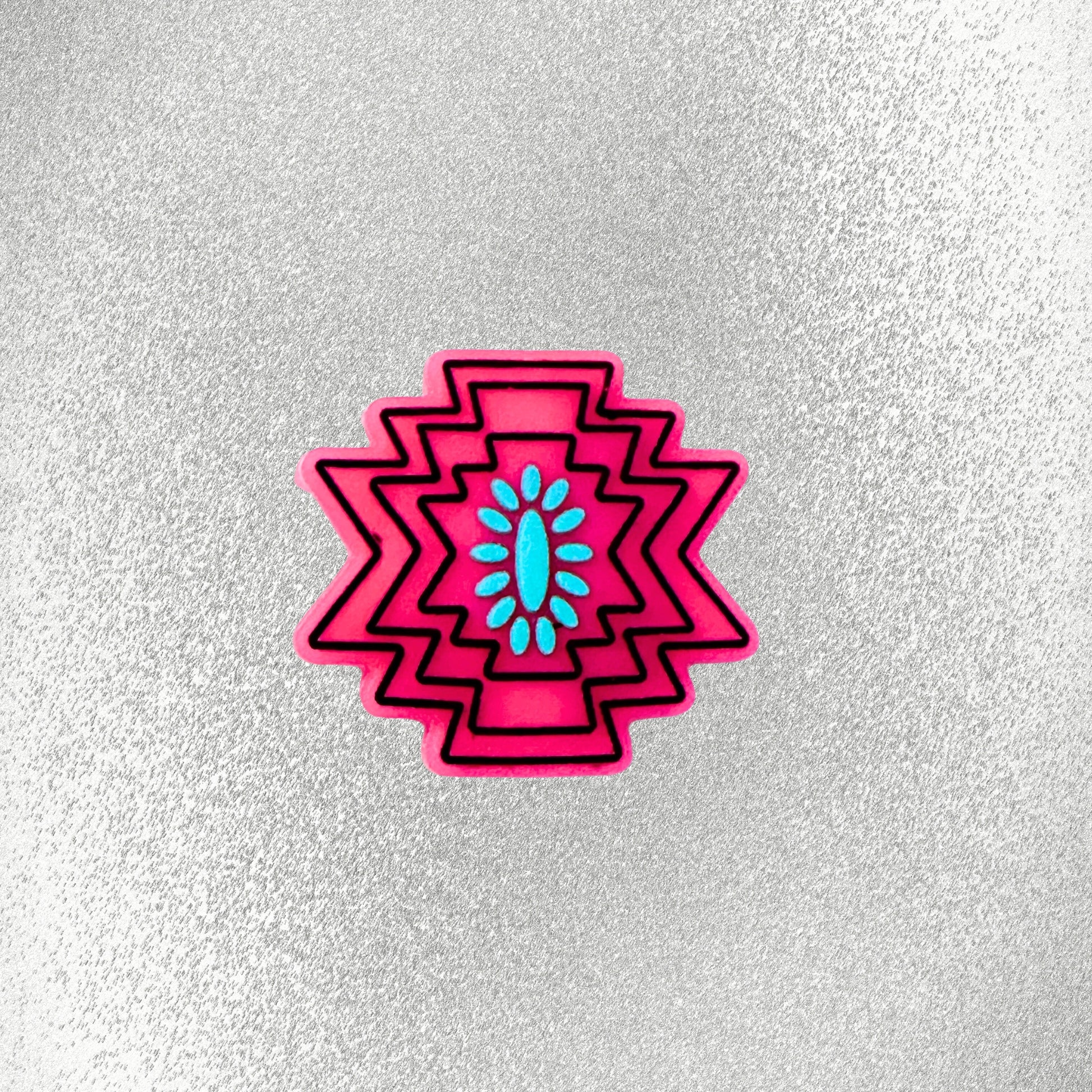Aztec Teal Pink Concho image 1