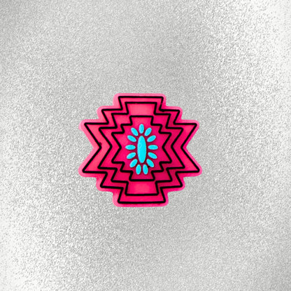 Aztec Teal Pink Concho image 1