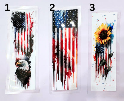 UV DTF Pen Wraps American Flag image 1
