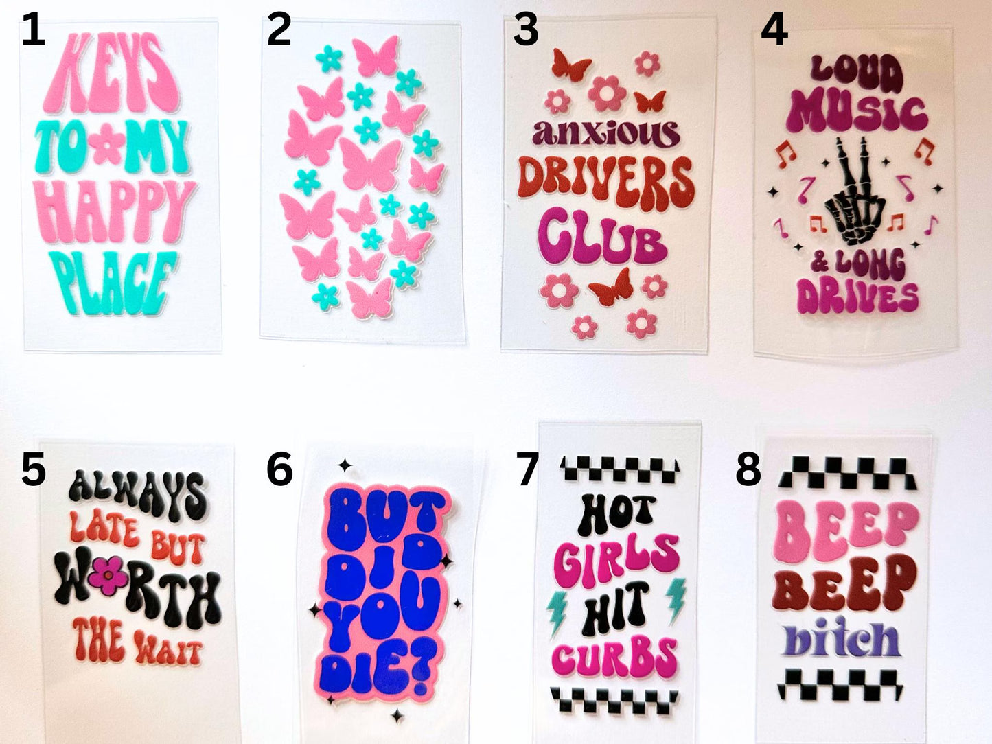 UV DTF Hotel Keychain Decal Funny Anxious Driver image 1
