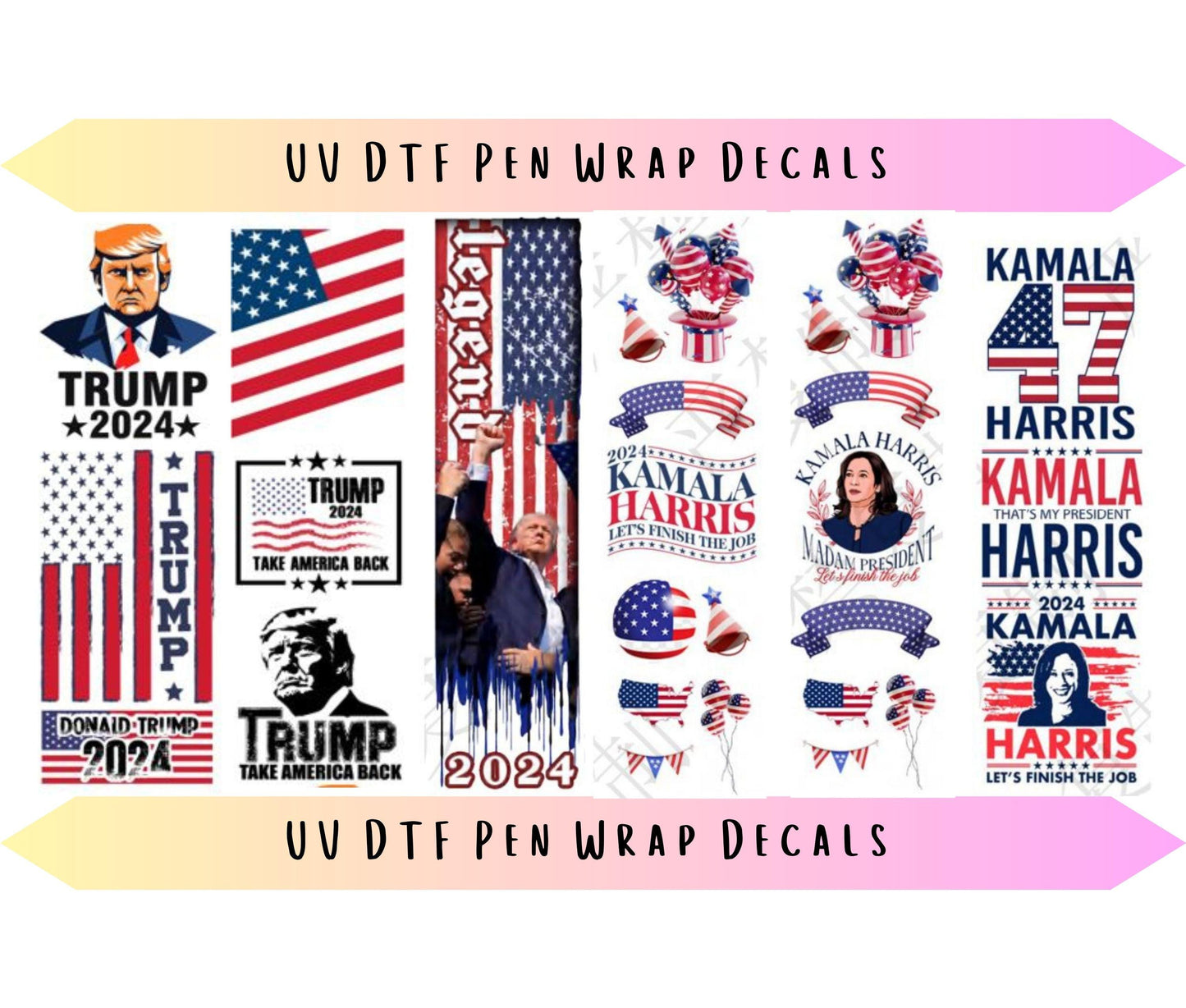 UV DTF President Trump Kamala Harris image 0