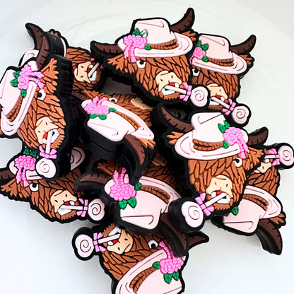 Highland Cow w/ Fedora& Lollipop image 0