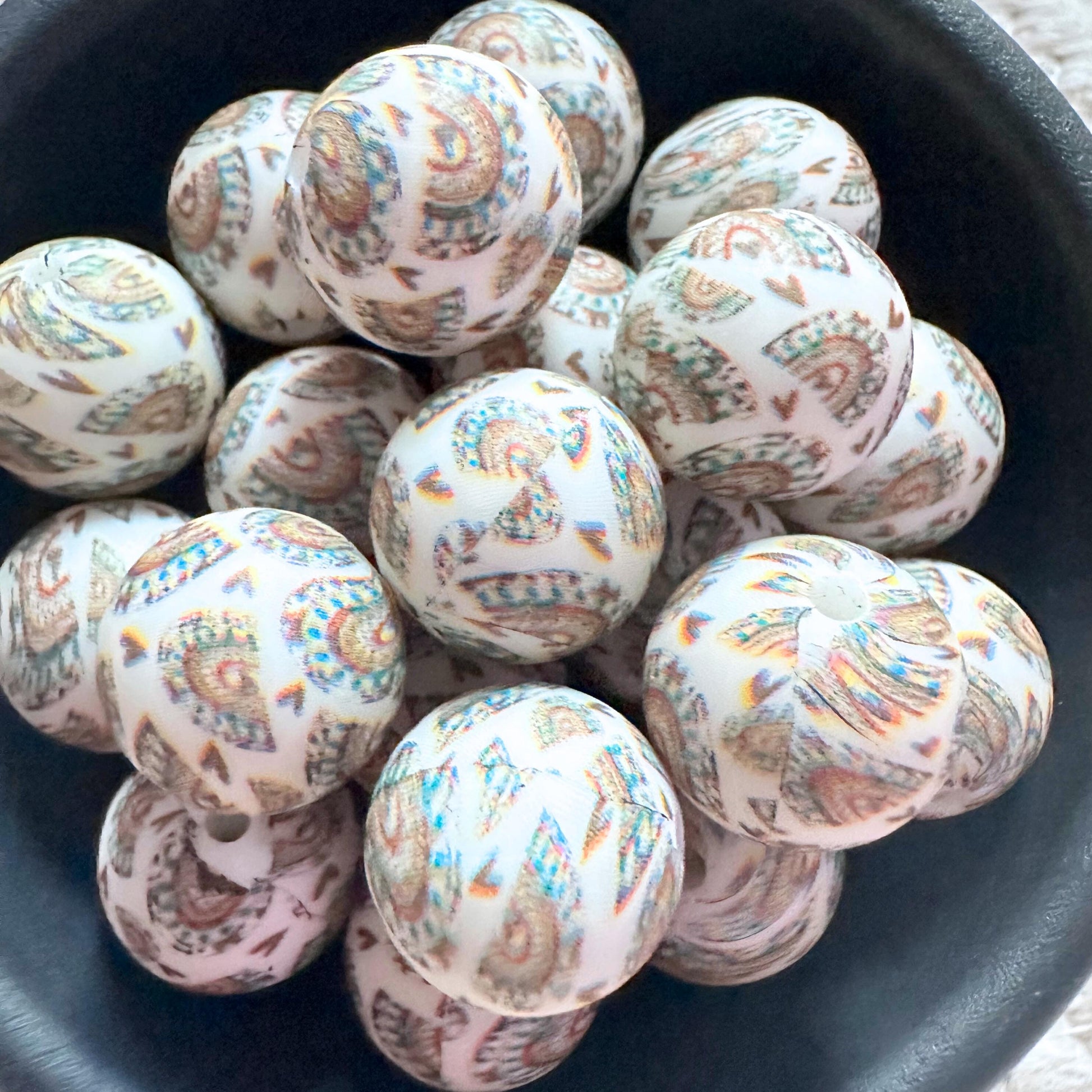Boho Natural Earth Tones 15MM Silicone Beads image 0