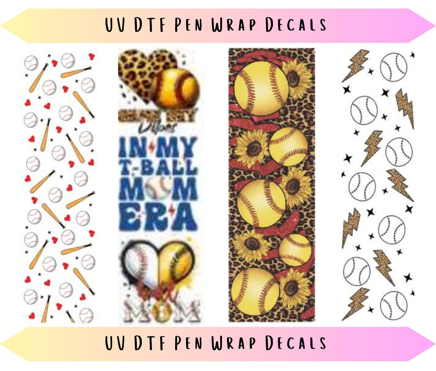 UV DTF Pen Wraps Baseball Softball image 0