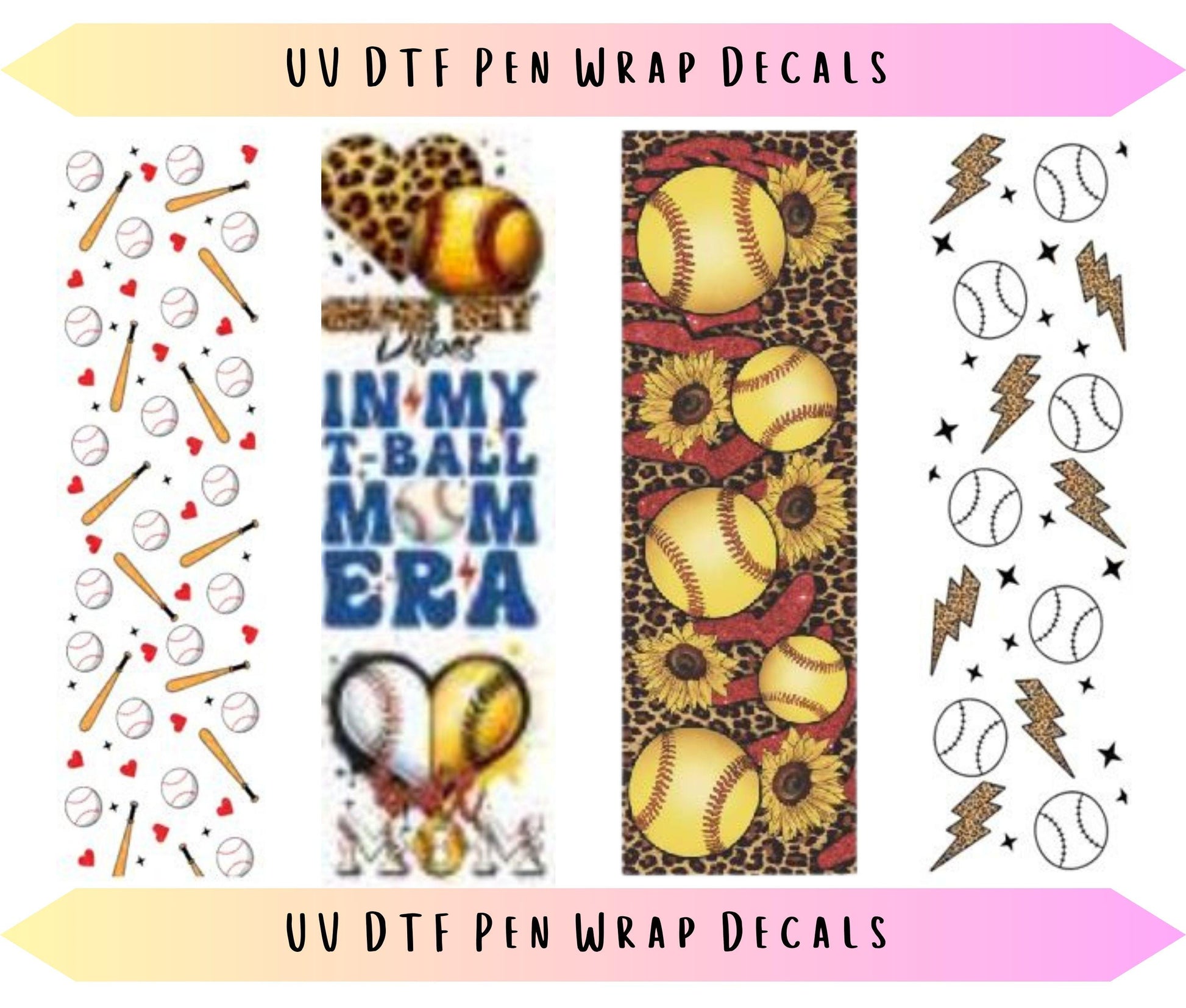 UV DTF Pen Wraps Baseball Softball image 0