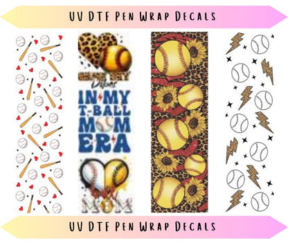 UV DTF Pen Wraps Baseball Softball image 0
