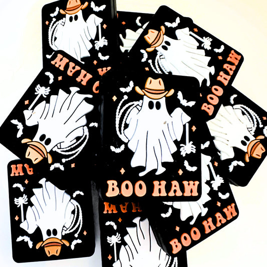 Halloween Spooky Ghost Boo Haw Cowboy Hat Pumpkin Lasso Bat image 0