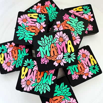 Mama Floral Teal Pink image 0